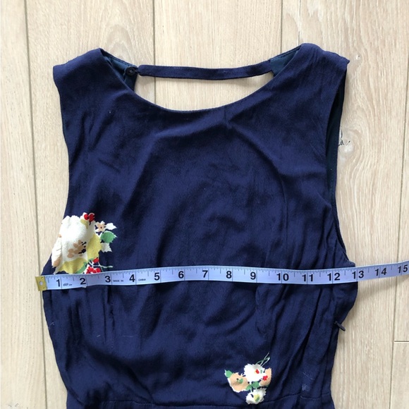 Zara Trafaluc Collection Floral Slit Dress in Navy - Picture 5 of 12